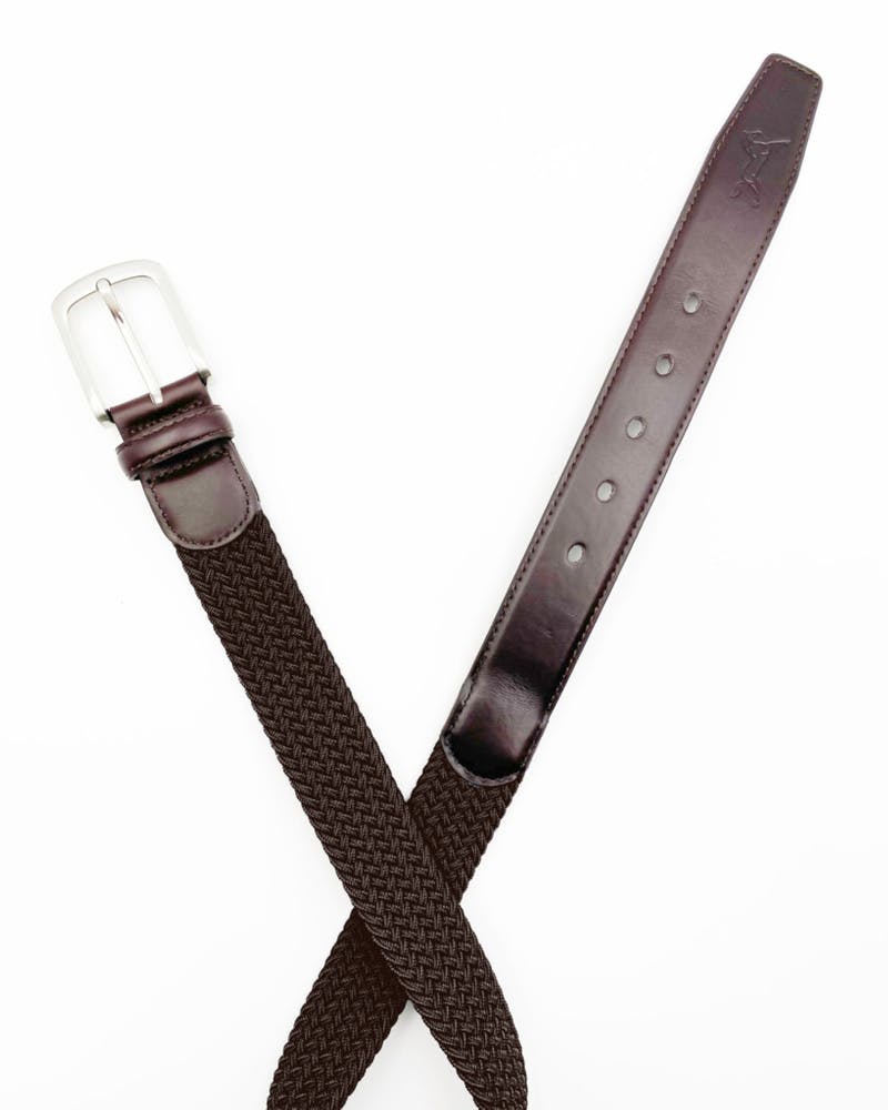 Elastic leather belt Brown/Brown