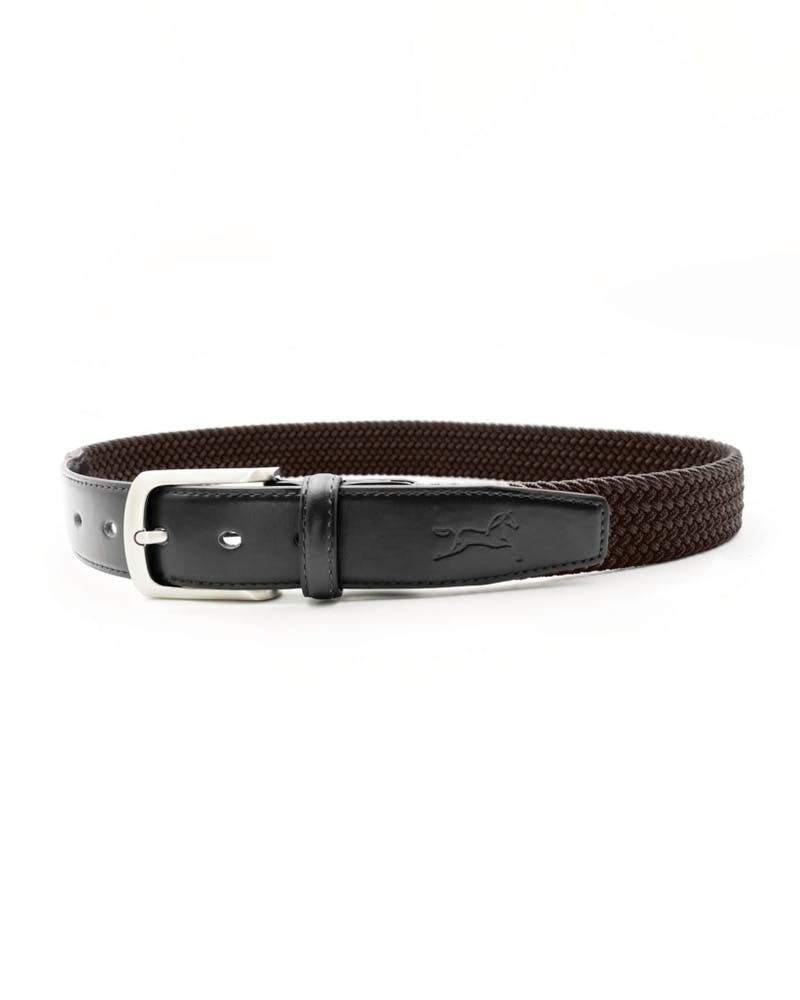 Elastic leather belt Black/Brown